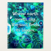 Abstracte Bloemen Blauwgroen Blauw Groen Gepersona Planner (Voorkant)