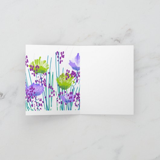 Abstracte Bloemen Botanische Blank Note Kaart (Binnen)