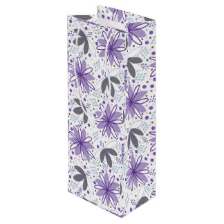 Abstracte Bloemen Botanische Bloemige Wijncadeauta Wijn Cadeautas