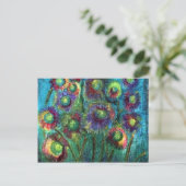 Abstracte Bloemen Briefkaart (Staand voorkant)