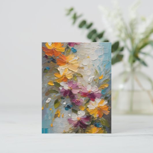 Abstracte bloemen briefkaart (Staand voorkant)