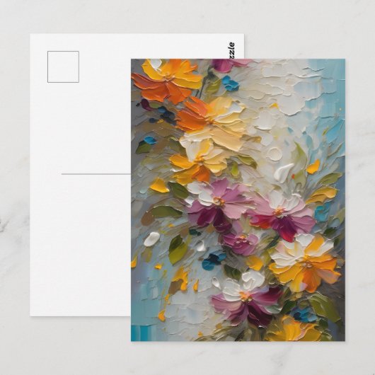 Abstracte bloemen briefkaart (Voorkant / Achterkant)