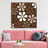 Abstracte Bloemen Browns & Creams Canvas Afdruk (Insitu (Woonkamer))
