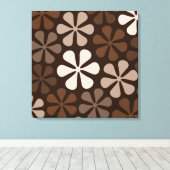 Abstracte Bloemen Browns & Creams Canvas Afdruk (Insitu (Houten vloer))