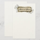 Abstracte bloemen bruiloft briefpapier (Voorkant / Achterkant)