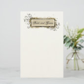 Abstracte bloemen bruiloft briefpapier (Staand voorkant)