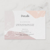 Abstracte bloemen bruiloft details informatiekaartje (Voorkant)