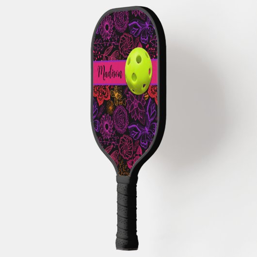 Abstracte bloemen, Butterflies Pickleball Princess Pickleball Paddle (Links)