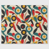 Abstracte bloemen cadeaupapier (Vlak)