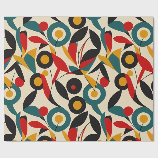 Abstracte bloemen cadeaupapier (Vlak)