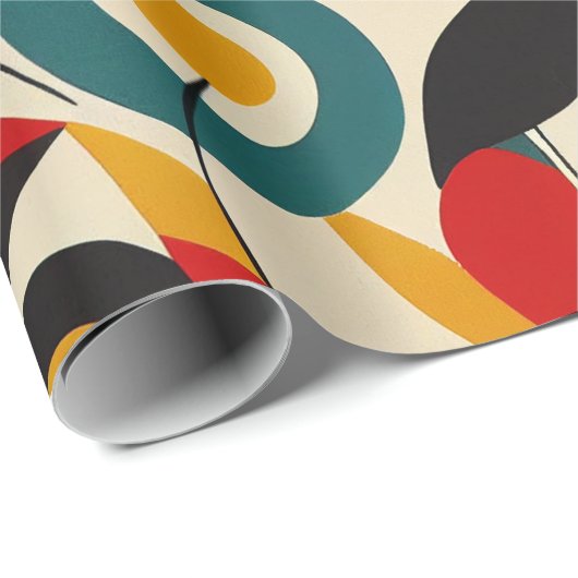 Abstracte bloemen cadeaupapier (Rol Hoek)