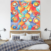 Abstracte bloemen canvas afdruk (Insitu (Slaapkamer))