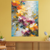Abstracte bloemen canvas afdruk (Insitu (Woonkamer))