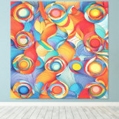 Abstracte bloemen canvas afdruk (Insitu (Houten vloer))