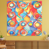 Abstracte bloemen canvas afdruk (Insitu (Woonkamer))