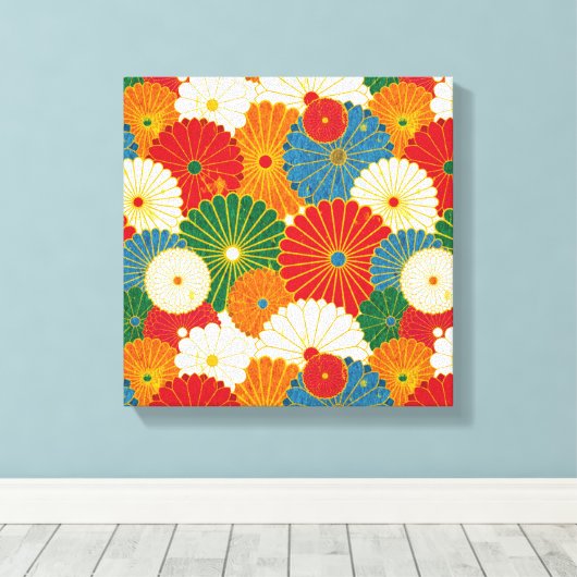 Abstracte bloemen canvas afdruk (Insitu (Houten vloer))