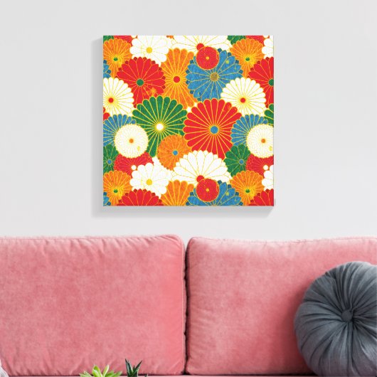 Abstracte bloemen canvas afdruk (Insitu (Woonkamer))
