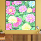 Abstracte bloemen canvas afdruk (Insitu (Woonkamer))