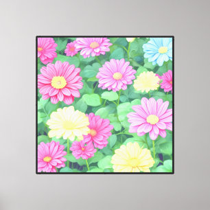 Abstracte bloemen canvas afdruk