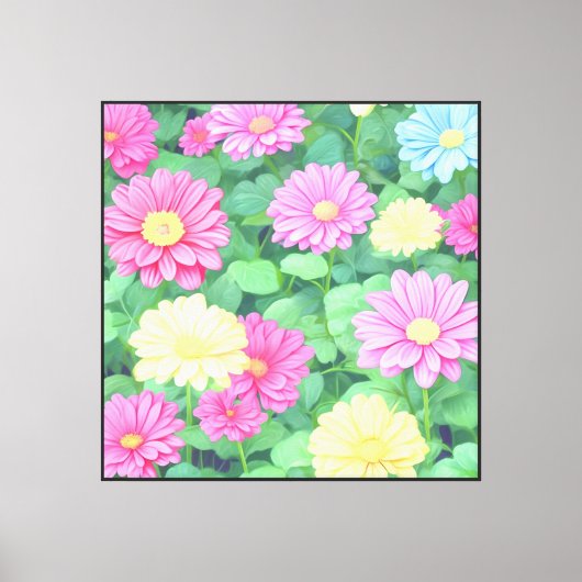Abstracte bloemen canvas afdruk (Voorkant)