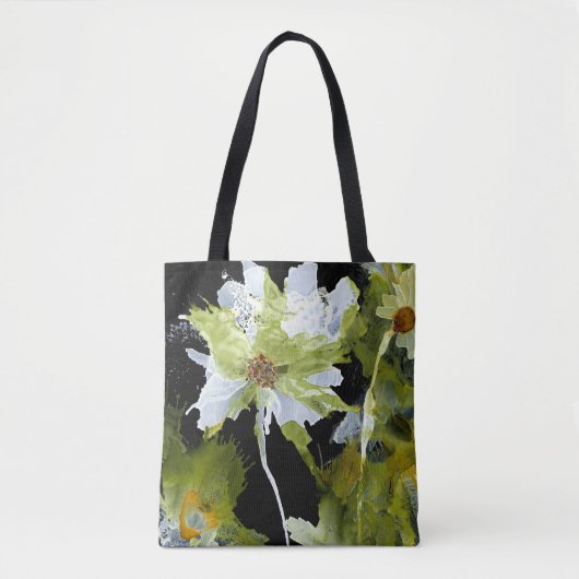 Abstracte bloemen Canvas tas (Voorkant)