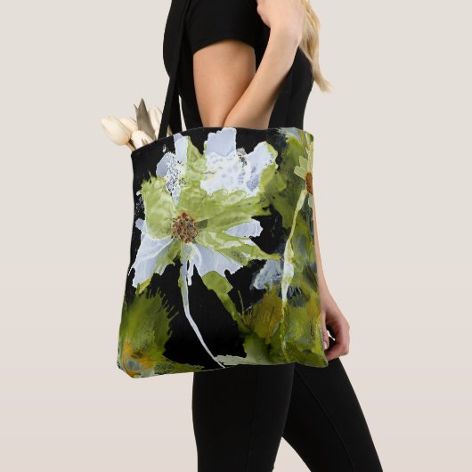 Abstracte bloemen Canvas tas (Dichtbij)