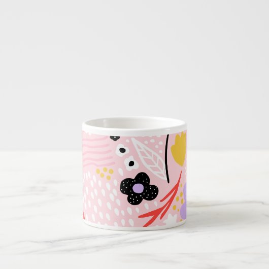Abstracte Bloemen: Creatief Ontwerp. Espresso Kop (Voorkant)