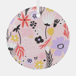 Abstracte Bloemen: Creatief Ontwerp. Glas Ornament