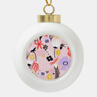 Abstracte Bloemen: Creatief Ontwerp. Keramische Bal Ornament