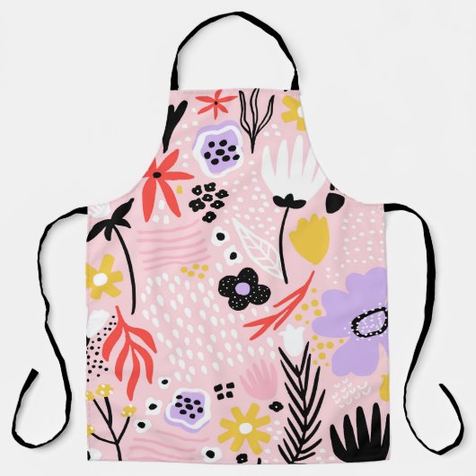 Abstracte Bloemen: Creatief  Ontwerp. Schort (Voorkant)