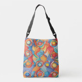 Abstracte bloemen crossbody tas (Achterkant)