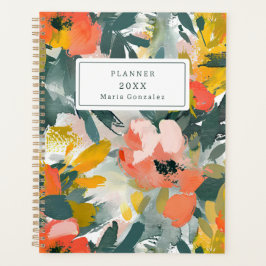 Abstracte Bloemen Custom 2025 Wekelijkse Planner