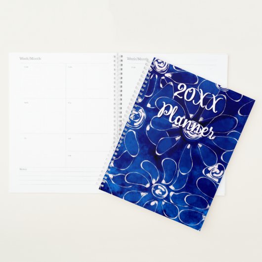 Abstracte Bloemen Daisies Blauw Wit Daisy Bloemen Planner (Display)
