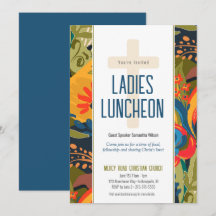 Abstracte Bloemen Dames Kerk Luncheon Uitnodiging