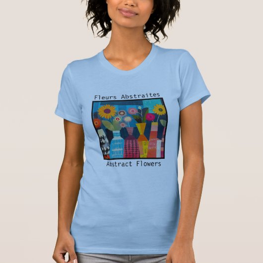 Abstracte bloemen dames t-shirt (Voorkant)