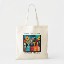 Abstracte bloemen dames tote bag