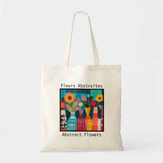 Abstracte bloemen dames tote bag