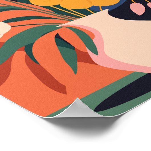 Abstracte Bloemen Delights Blossoms in Beweging Poster (Hoek)