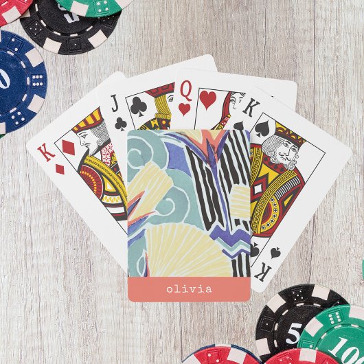 Abstracte Bloemen door E.A. Séguy Gepersonaliseerd Pokerkaarten
