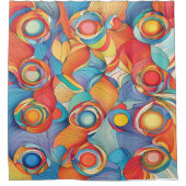 Abstracte Bloemen Douchegordijn (Voorkant)