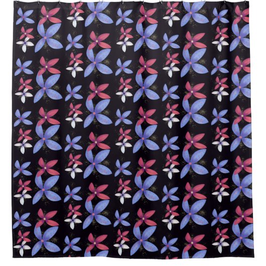 Abstracte bloemen douchegordijn (Voorkant)