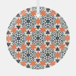 Abstracte bloemen: eenvoudige geometrische Vintage Glas Ornament