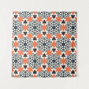 Abstracte bloemen: eenvoudige geometrische Vintage Wandkleed