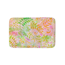 Abstracte bloemen en bladeren Bath Mat