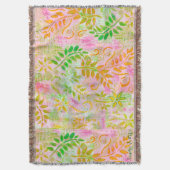 Abstracte bloemen en bladeren deken (Voorkant Verticaal)