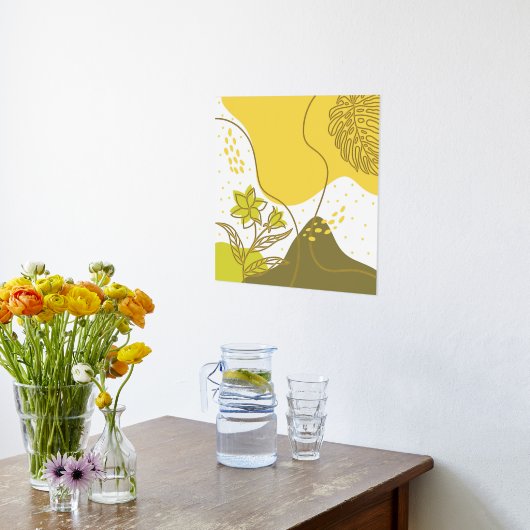 Abstracte bloemen en bladeren folie afdrukken (Laag (Keuken))