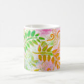 Abstracte bloemen en bladeren koffiemok (Center)