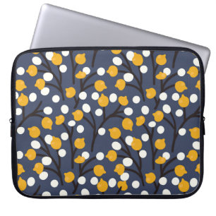 Abstracte bloemen en bladeren laptop sleeve