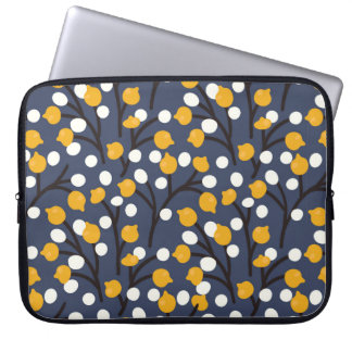 Abstracte bloemen en bladeren laptop sleeve