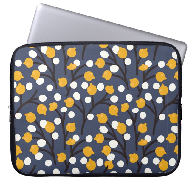 Abstracte bloemen en bladeren laptop sleeve (Voorkant)